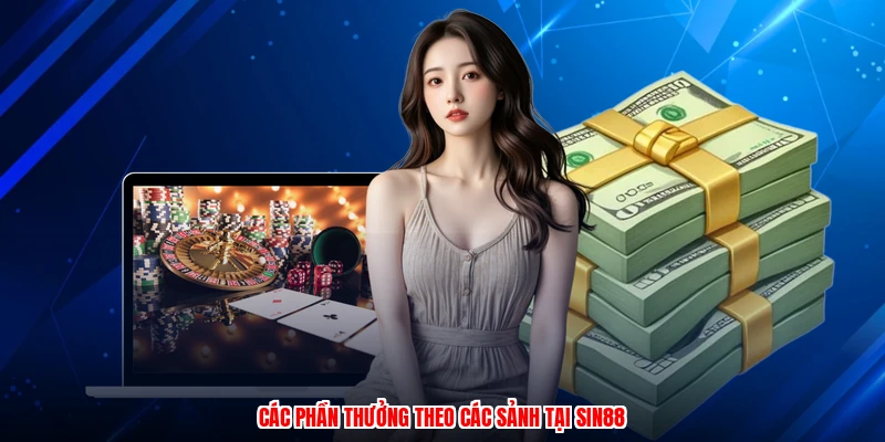 Các phần thưởng theo các sảnh tại SIN88